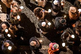 Religious Procession During Fete Des Lumieres 2025 - Lyon