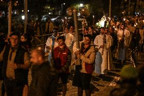 Religious Procession During Fete Des Lumieres 2025 - Lyon