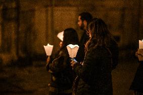 Religious Procession During Fete Des Lumieres 2025 - Lyon