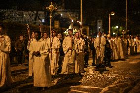 Religious Procession During Fete Des Lumieres 2025 - Lyon