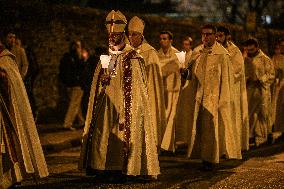 Religious Procession During Fete Des Lumieres 2025 - Lyon