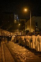 Religious Procession During Fete Des Lumieres 2025 - Lyon
