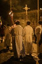 Religious Procession During Fete Des Lumieres 2025 - Lyon