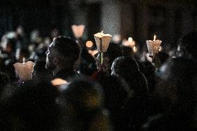 Religious Procession During Fete Des Lumieres 2025 - Lyon