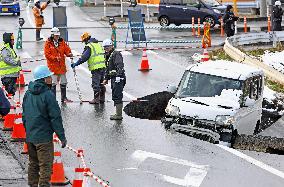 Aftermath of strong quake in northeastern Japan