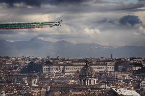 Passage of The Tricolor Arrows Over the - Rome