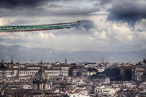 Passage of The Tricolor Arrows Over the - Rome