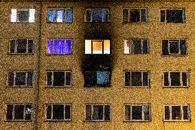 Fire at an apartment block
