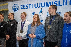 Estonian swimming team arrived at Tallinn Airport