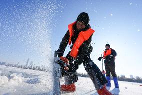 Ice Harvesting for The Ice City of Harbin - China
