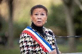 Inauguration of the Nicolae Titulescu walkway by Anne Hidalgo and the President of Romania - Paris AJ
