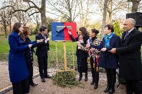 Inauguration of the Nicolae Titulescu walkway by Anne Hidalgo and the President of Romania - Paris AJ