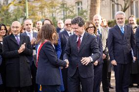 Inauguration of the Nicolae Titulescu walkway by Anne Hidalgo and the President of Romania - Paris AJ