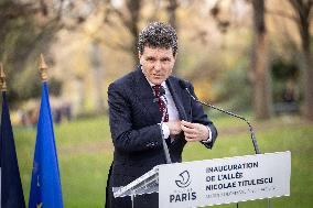 Inauguration of the Nicolae Titulescu walkway by Anne Hidalgo and the President of Romania - Paris AJ