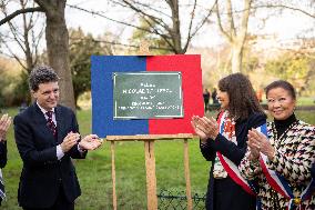 Inauguration of the Nicolae Titulescu walkway by Anne Hidalgo and the President of Romania - Paris AJ