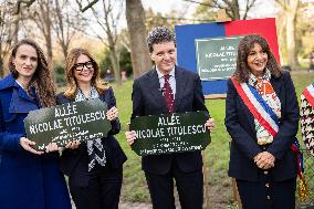 Inauguration of the Nicolae Titulescu walkway by Anne Hidalgo and the President of Romania - Paris AJ