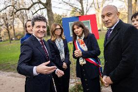 Inauguration of the Nicolae Titulescu walkway by Anne Hidalgo and the President of Romania - Paris AJ