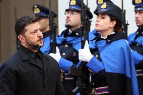 Giorgia Meloni Receives Volodymyr Zelenskyy - Rome