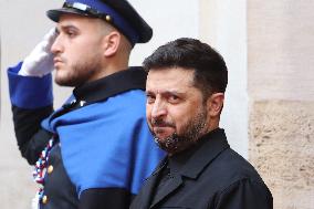 Giorgia Meloni Receives Volodymyr Zelenskyy - Rome