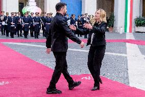 Giorgia Meloni Receives Volodymyr Zelenskyy - Rome