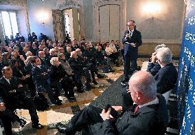 Mario Monti and Romano Prodi At ISPI 2025 Award Ceremony - Milan