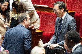 Session of questions to the government at the National Assembly - Paris