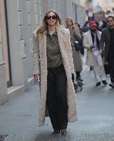 Chiara Ferragni Strolls Through Milan With Friends - Italy