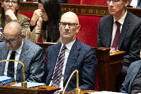 Session of questions to the government at the National Assembly - Paris
