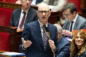 Session of questions to the government at the National Assembly - Paris