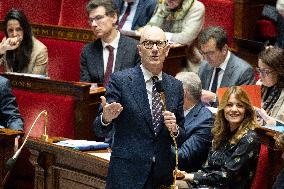 Session of questions to the government at the National Assembly - Paris