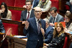 Session of questions to the government at the National Assembly - Paris