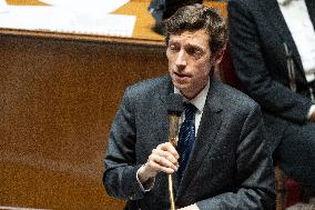 Session of questions to the government at the National Assembly - Paris
