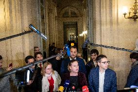 National Assembly - Politics after vote at Hall of Four Columns - Paris
