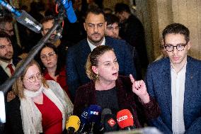 National Assembly - Politics after vote at Hall of Four Columns - Paris