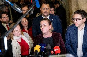 National Assembly - Politics after vote at Hall of Four Columns - Paris