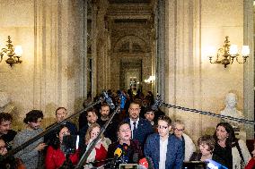 National Assembly - Politics after vote at Hall of Four Columns - Paris