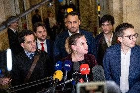 National Assembly - Politics after vote at Hall of Four Columns - Paris