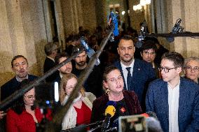 National Assembly - Politics after vote at Hall of Four Columns - Paris