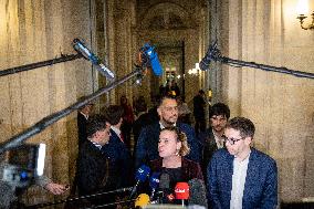 National Assembly - Politics after vote at Hall of Four Columns - Paris