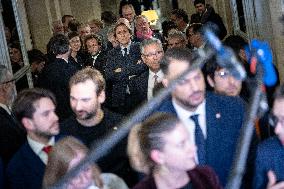 National Assembly - Politics after vote at Hall of Four Columns - Paris