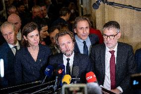 National Assembly - Politics after vote at Hall of Four Columns - Paris