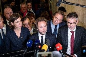 National Assembly - Politics after vote at Hall of Four Columns - Paris