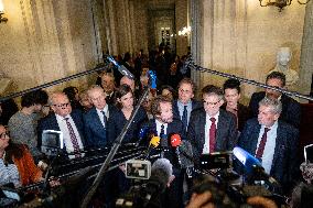 National Assembly - Politics after vote at Hall of Four Columns - Paris