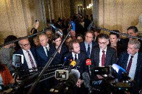 National Assembly - Politics after vote at Hall of Four Columns - Paris