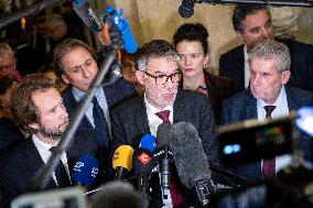 National Assembly - Politics after vote at Hall of Four Columns - Paris