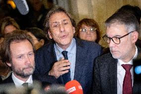 National Assembly - Politics after vote at Hall of Four Columns - Paris