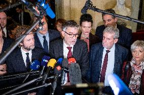 National Assembly - Politics after vote at Hall of Four Columns - Paris