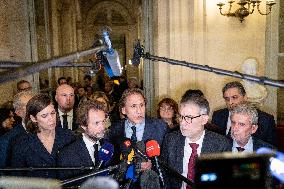 National Assembly - Politics after vote at Hall of Four Columns - Paris