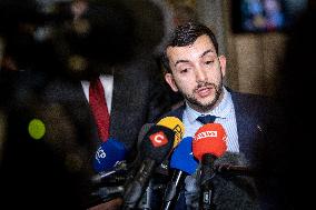 National Assembly - Politics after vote at Hall of Four Columns - Paris
