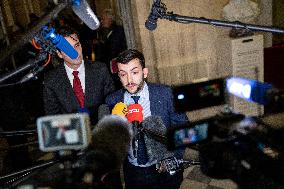 National Assembly - Politics after vote at Hall of Four Columns - Paris